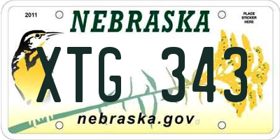 NE license plate XTG343