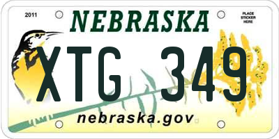 NE license plate XTG349