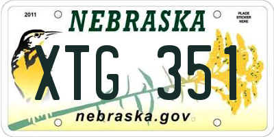 NE license plate XTG351