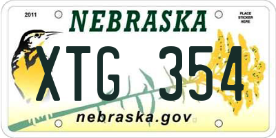 NE license plate XTG354