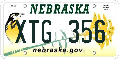 NE license plate XTG356