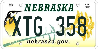 NE license plate XTG358