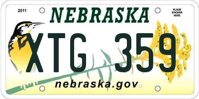 NE license plate XTG359