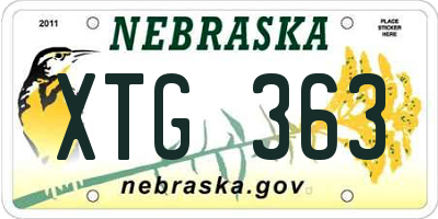 NE license plate XTG363