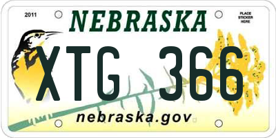NE license plate XTG366
