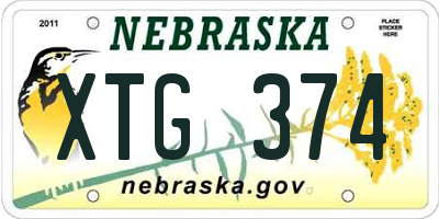 NE license plate XTG374