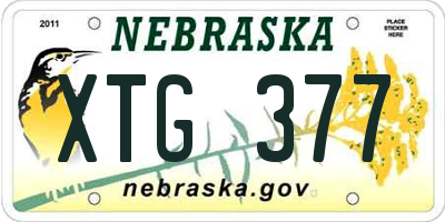 NE license plate XTG377