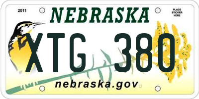 NE license plate XTG380