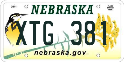 NE license plate XTG381