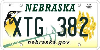 NE license plate XTG382