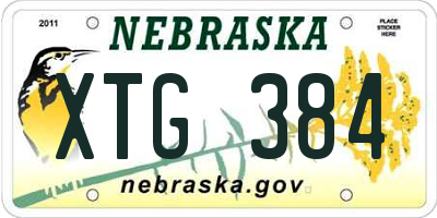 NE license plate XTG384