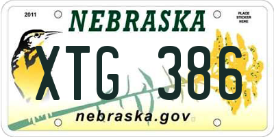 NE license plate XTG386