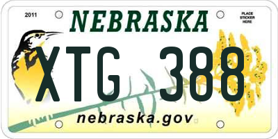 NE license plate XTG388