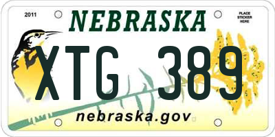 NE license plate XTG389