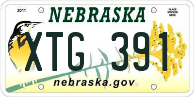NE license plate XTG391