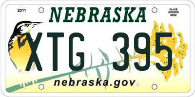 NE license plate XTG395