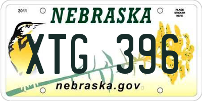 NE license plate XTG396