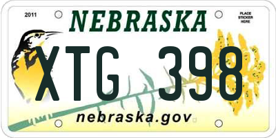 NE license plate XTG398
