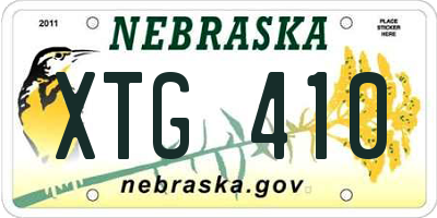 NE license plate XTG410