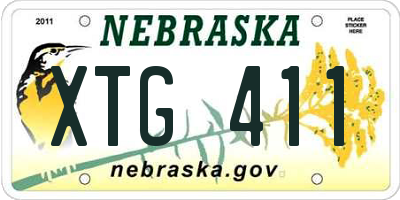 NE license plate XTG411