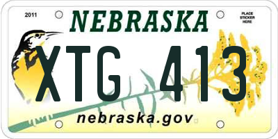 NE license plate XTG413