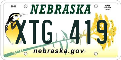 NE license plate XTG419