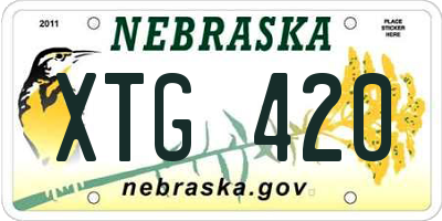 NE license plate XTG420