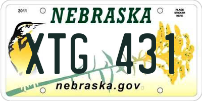 NE license plate XTG431