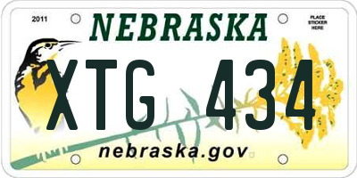 NE license plate XTG434