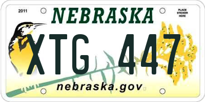 NE license plate XTG447