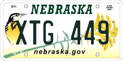 NE license plate XTG449