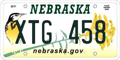 NE license plate XTG458