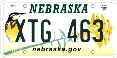 NE license plate XTG463