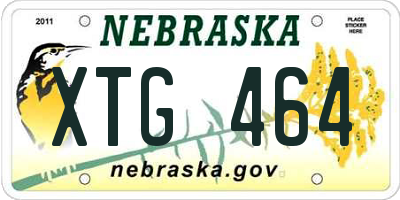NE license plate XTG464