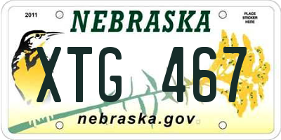 NE license plate XTG467