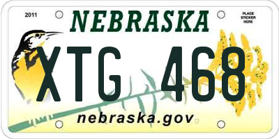NE license plate XTG468