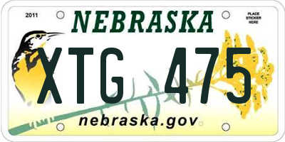 NE license plate XTG475