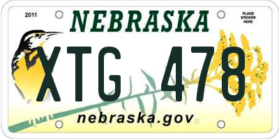 NE license plate XTG478