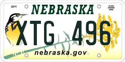 NE license plate XTG496