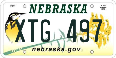 NE license plate XTG497