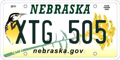 NE license plate XTG505