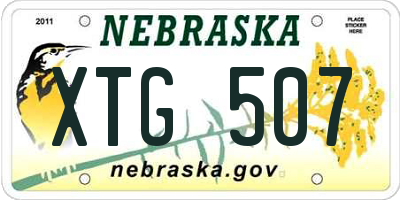 NE license plate XTG507