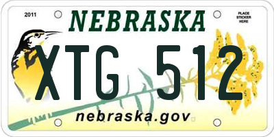 NE license plate XTG512