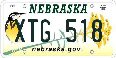 NE license plate XTG518