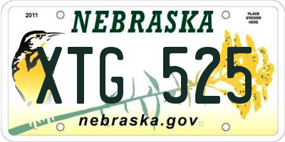 NE license plate XTG525