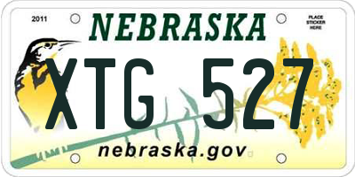 NE license plate XTG527