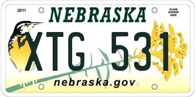 NE license plate XTG531