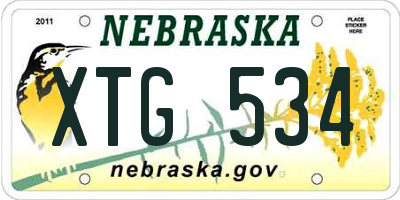 NE license plate XTG534