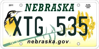 NE license plate XTG535