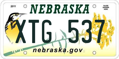 NE license plate XTG537
